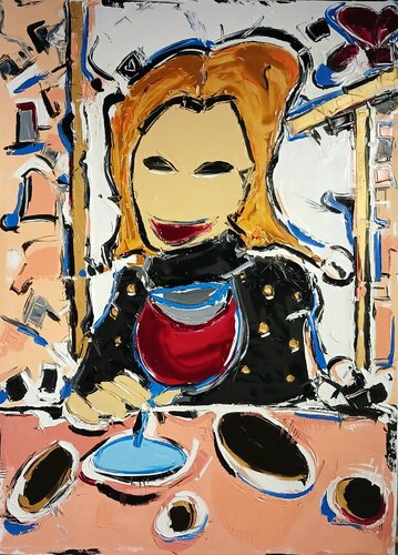 Verre de vin by Benoit Andre, Painting for Sale on Select