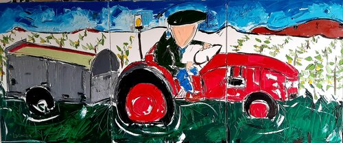 Les vendanges by Benoit Andre, Painting for Sale on Select