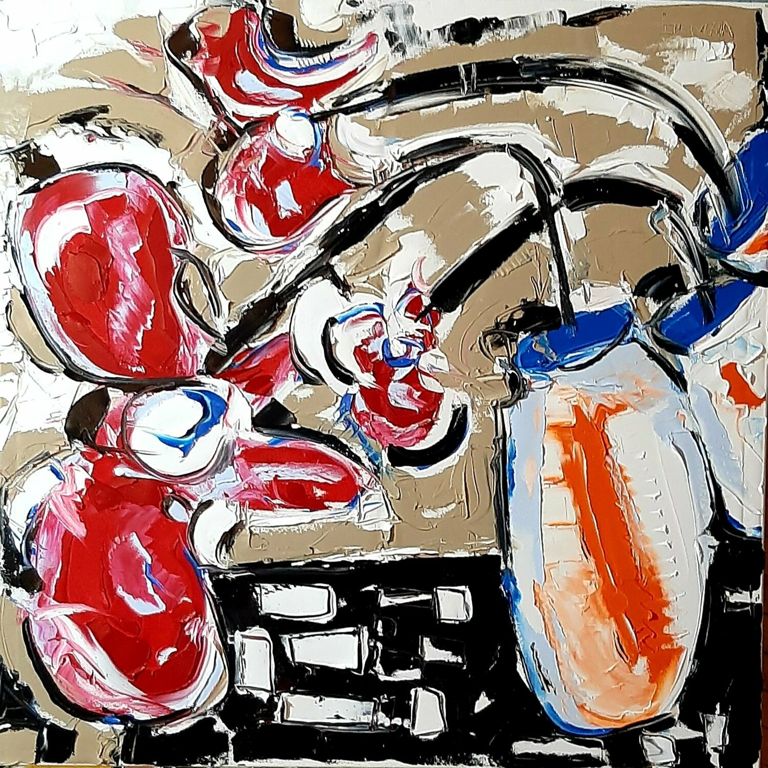 Les fleurs de pavot Benoit Andre Original painting for sale