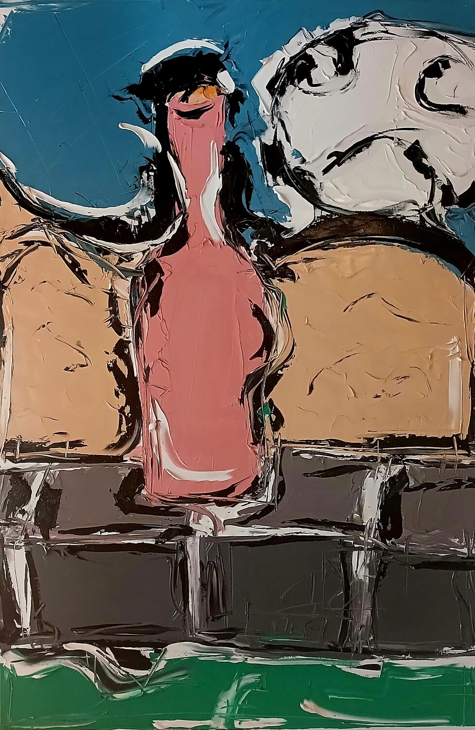 La bouteille de rosé Benoit Andre Original painting for sale