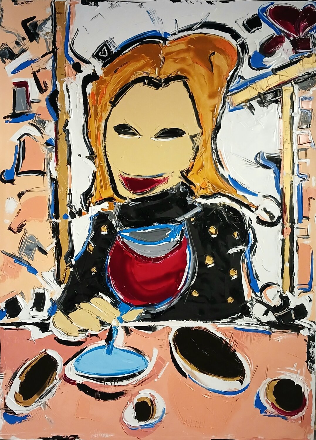 Verre de vin Benoit Andre Original painting for sale
