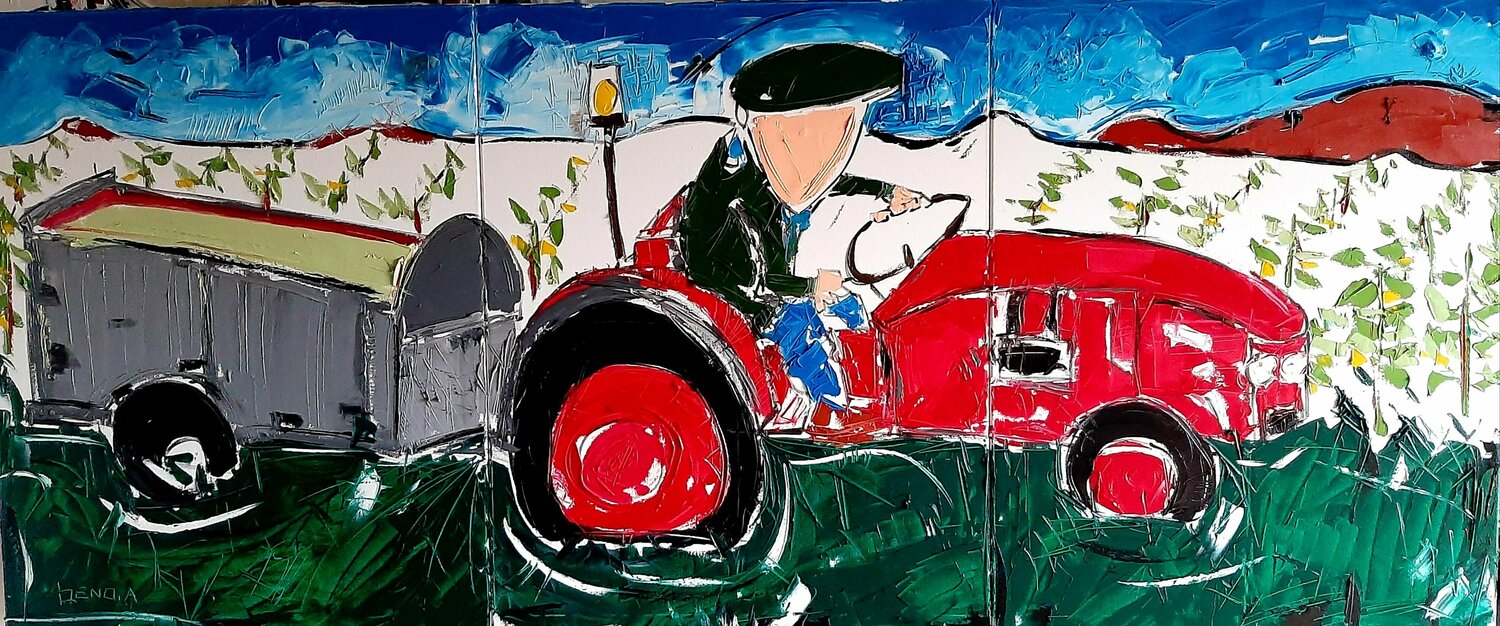 Les vendanges Benoit Andre Original painting for sale