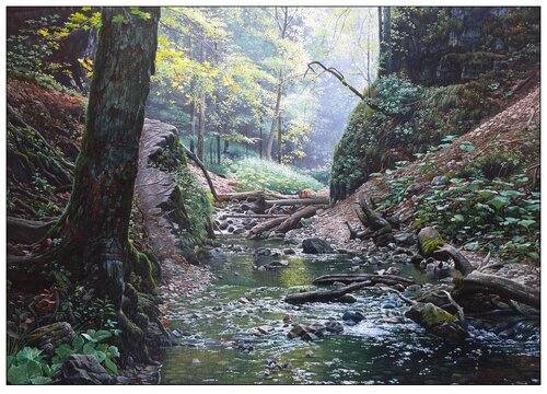 Velky Sokol Gorge in Slovak Paradise by Emil Mlynárčik, Painting for Sale on Select
