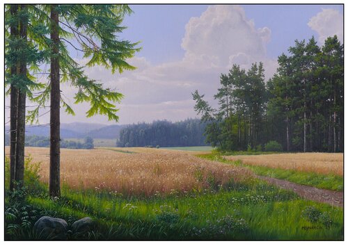 Ripening fields by Emil Mlynárčik, Painting for Sale on Select