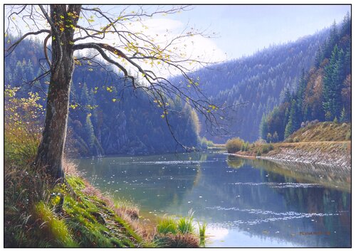 Under the old maple tree by Emil Mlynárčik, Painting for Sale on Select