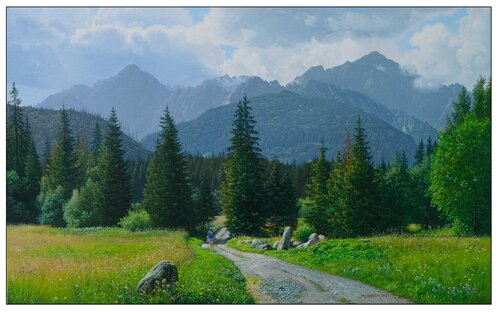 Towards a summer day in the mountains by Emil Mlynárčik, Painting for Sale on Select