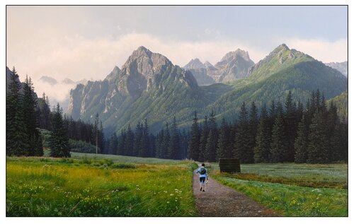 The promise of a beautiful day in the mountains by Emil Mlynárčik, Painting for Sale on Select