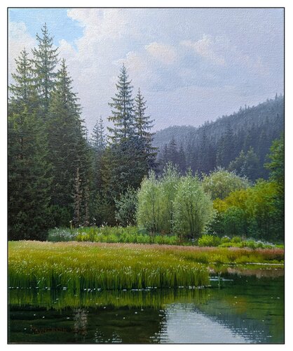 By the pond by Emil Mlynárčik, Painting for Sale on Select