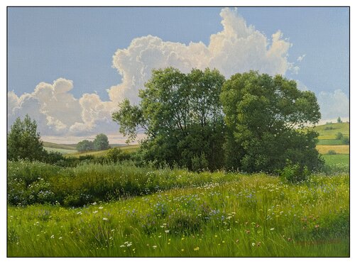 The comfort of a summer day by Emil Mlynárčik, Painting for Sale on Select
