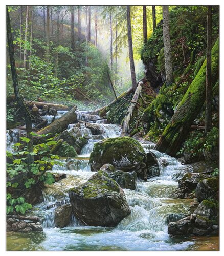 Wild stream in Sokol Valley by Emil Mlynárčik, Painting for Sale on Select