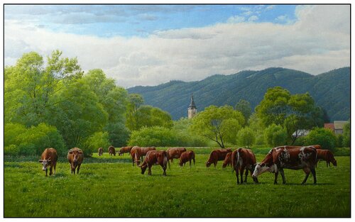 Pastures on the Spis by Emil Mlynárčik, Painting for Sale on Select