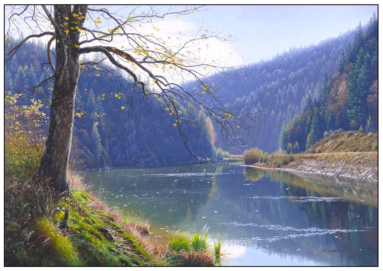 Under the old maple tree Emil Mlynárčik Original painting for sale