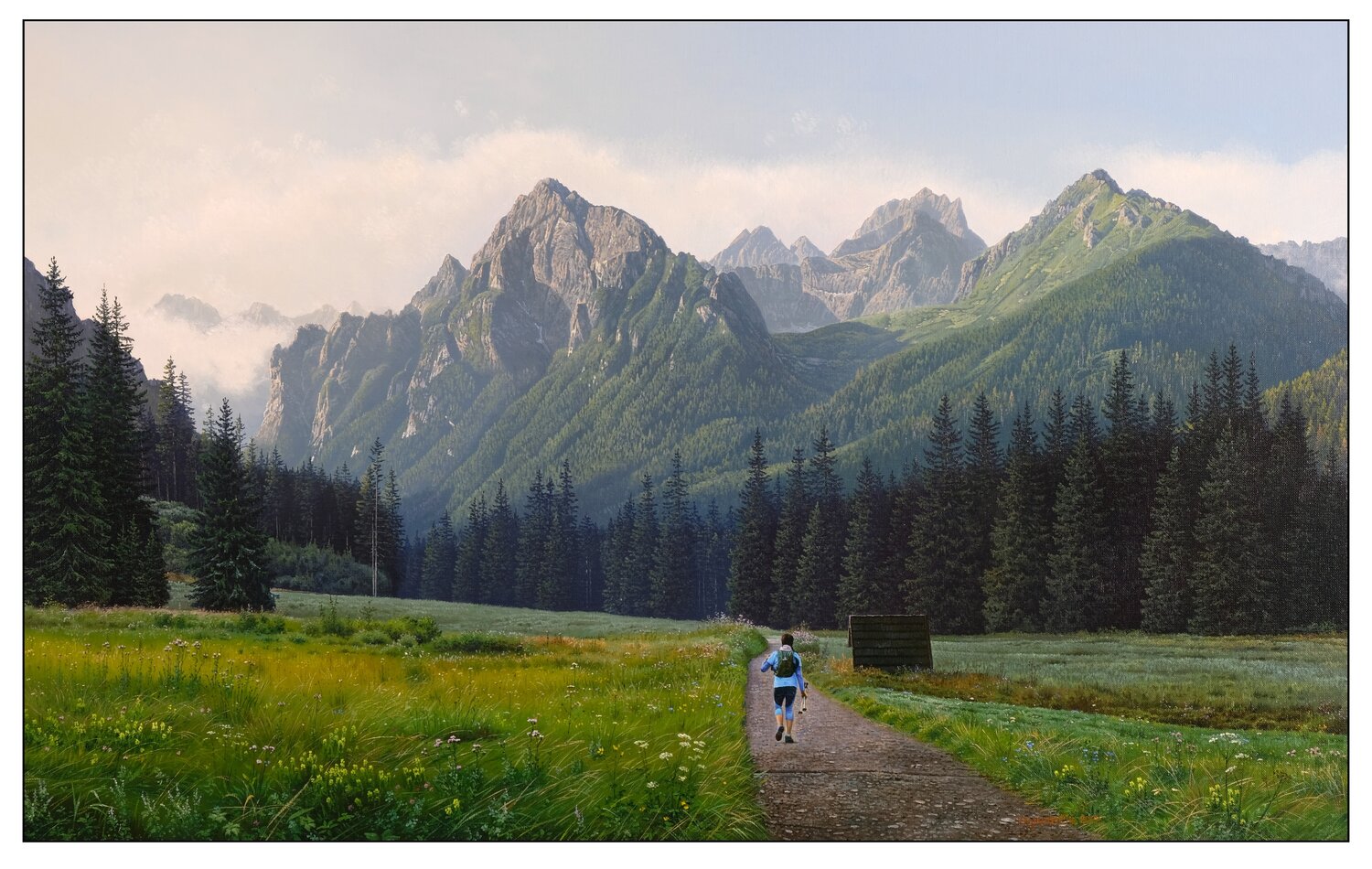 The promise of a beautiful day in the mountains Emil Mlynárčik Original painting for sale