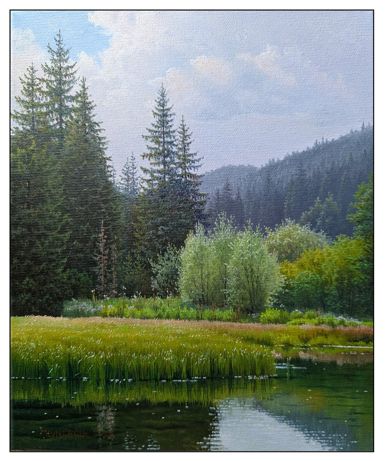 By the pond Emil Mlynárčik Original painting for sale
