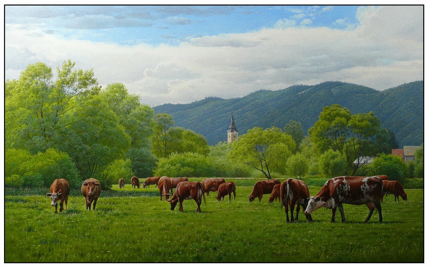 Pastures on the Spis Emil Mlynárčik Original painting for sale