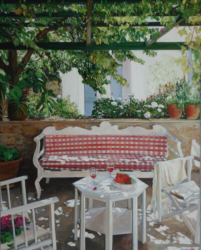 Pastèque et carreaux by JEAN PAUL COURCHIA, Painting for Sale on Select