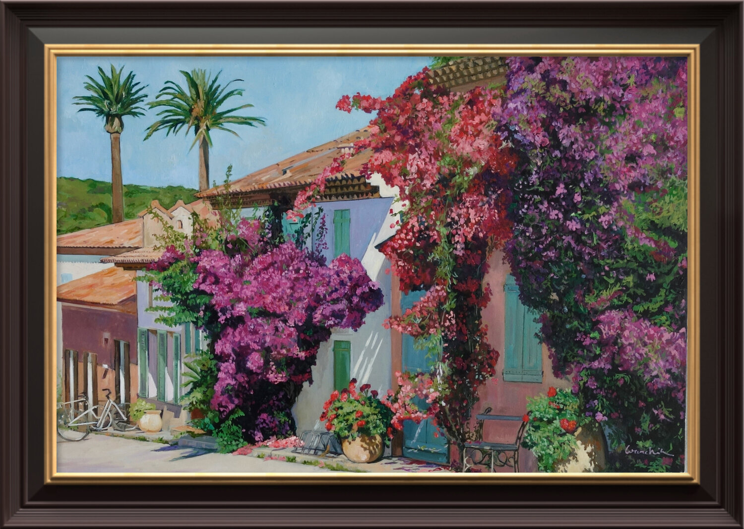 The Alley at Porquerolles JEAN PAUL COURCHIA Original painting for sale
