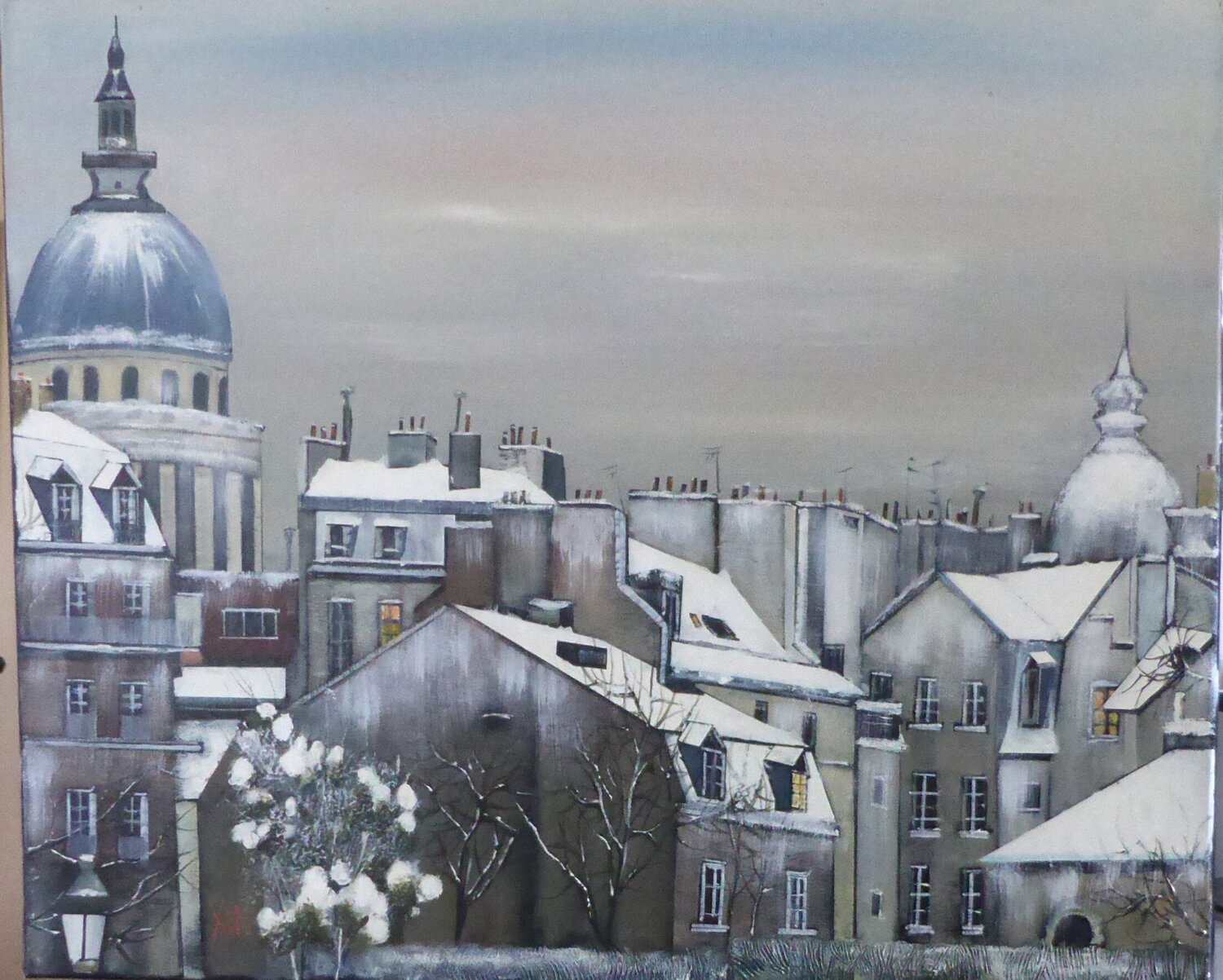 neige a paris Jean-Michel Yon Original painting for sale
