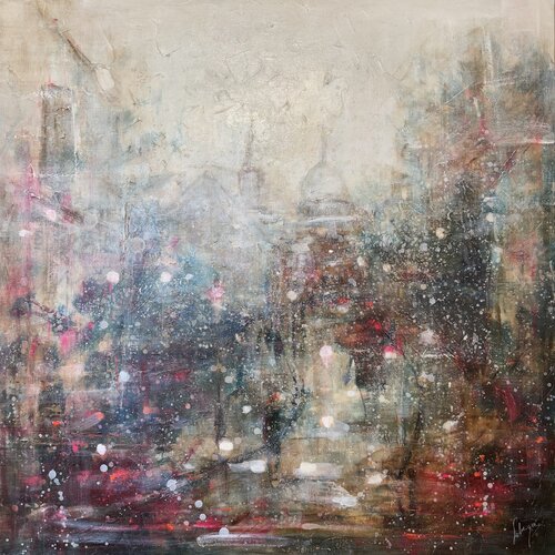 Paris Montmartre under snow by Solveiga, Painting for Sale on Select
