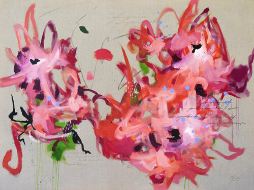 Pivoines éclatantes by Chantal Proulx, Painting for Sale on Select