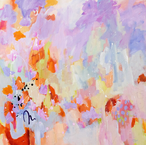 Petites pensées s'envolent comme autant de bluettes by Chantal Proulx, Painting for Sale on Select