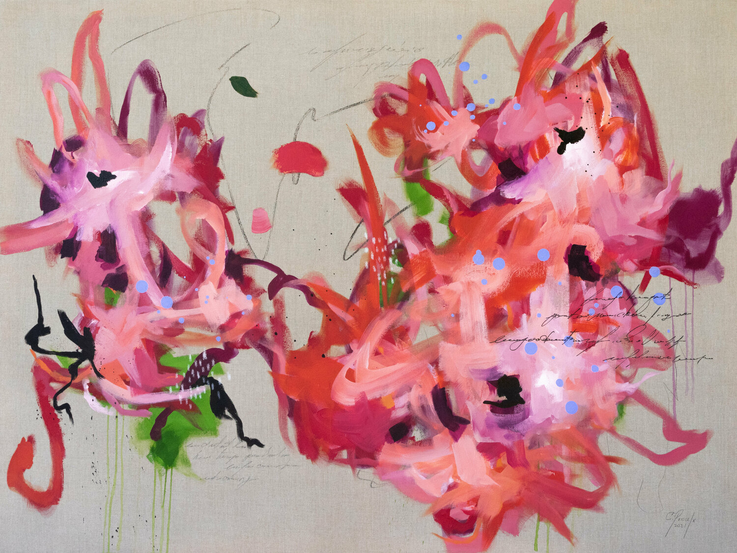 Pivoines éclatantes Chantal Proulx Original painting for sale