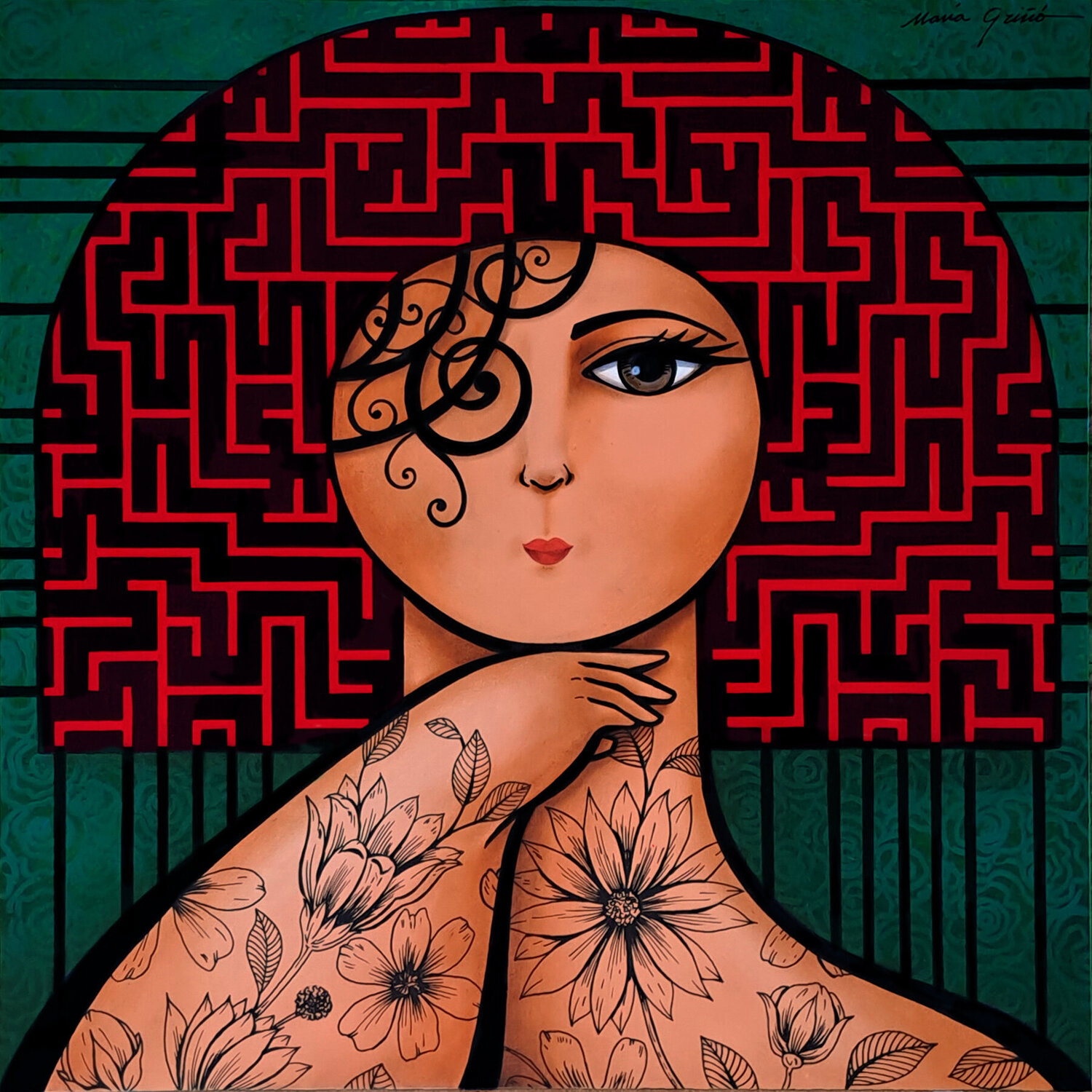 Laberinto mental María Griñó Original painting for sale