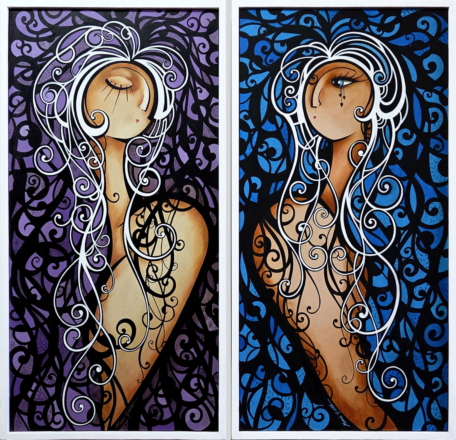 NOCHE Y LUNA María Griñó Original painting for sale