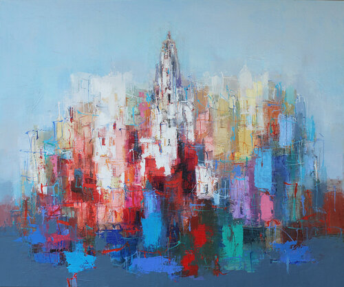 Evening in Menton by Plamen Bibeschkov, Painting for Sale on Select