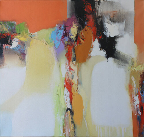 Light waterfall by Plamen Bibeschkov, Painting for Sale on Select