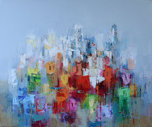 A summer day in Menton by Plamen Bibeschkov, Painting for Sale on Select