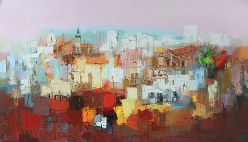 Abendlicht über Braunschweig by Plamen Bibeschkov, Painting for Sale on Select