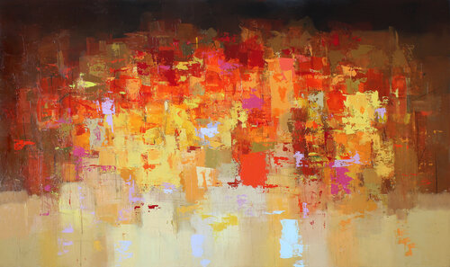 Night in Menton by Plamen Bibeschkov, Painting for Sale on Select