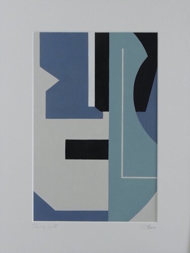 Shaping up II (blue series) by Sylvie Hamou, Painting for Sale on Select