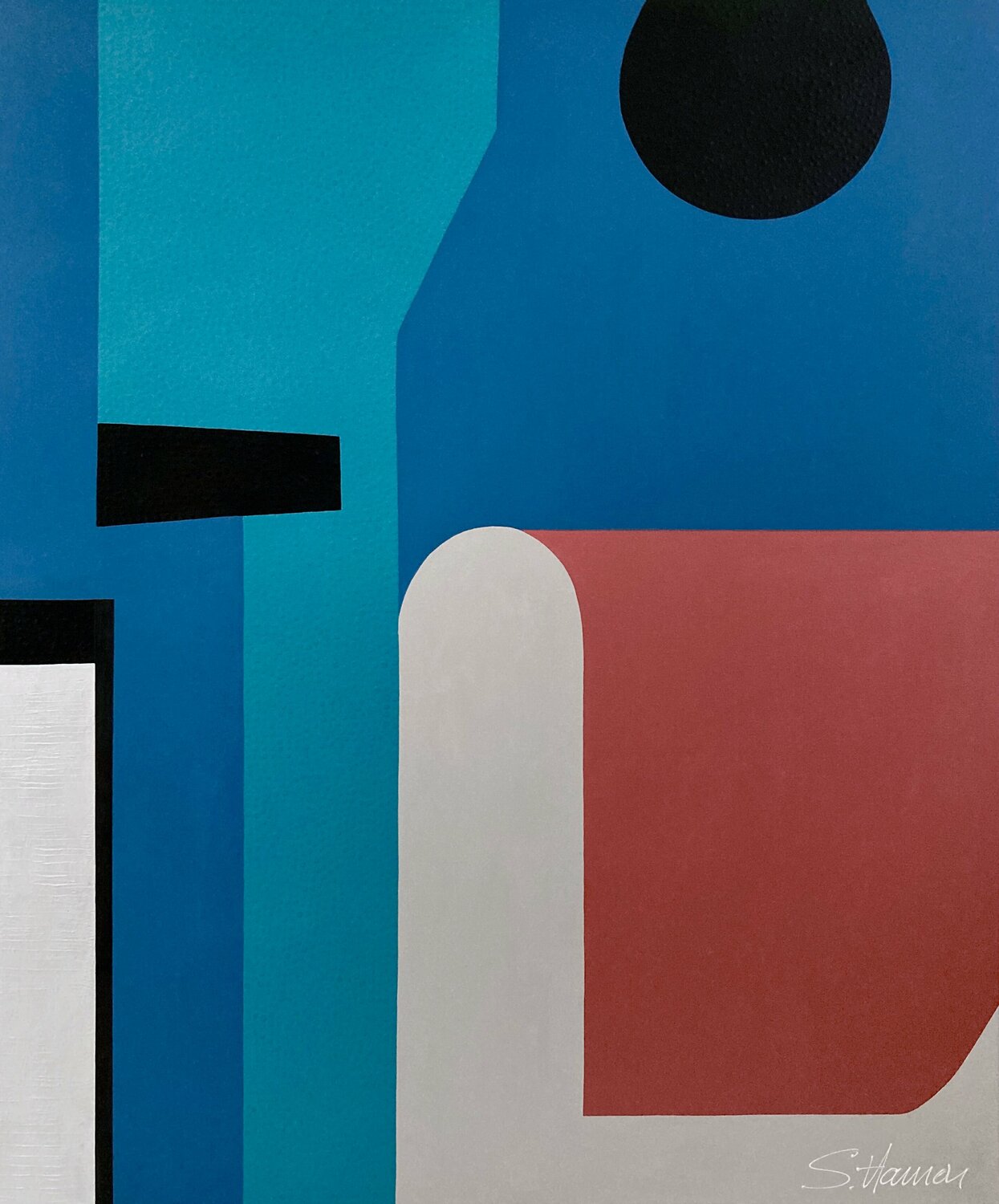 Soft geometry I Sylvie Hamou Original painting for sale