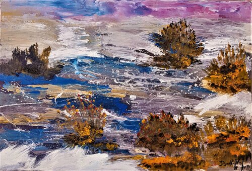 Loire Bleue à Ancenis by Beatrice Van Ez-Le Perru, Painting for Sale on Select