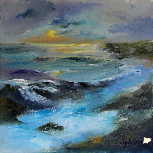 Soleil Couchant by Beatrice Van Ez-Le Perru, Painting for Sale on Select