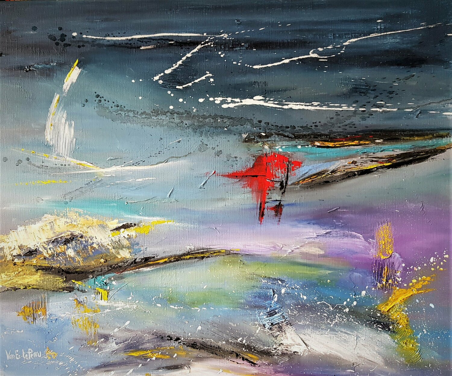 La Balise Rouge Beatrice Van Ez-Le Perru Original painting for sale