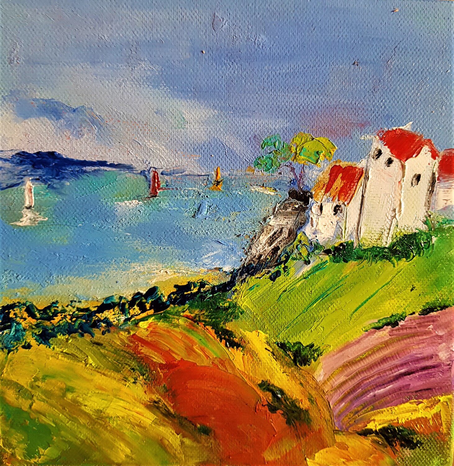 Vacances Beatrice Van Ez-Le Perru Original painting for sale
