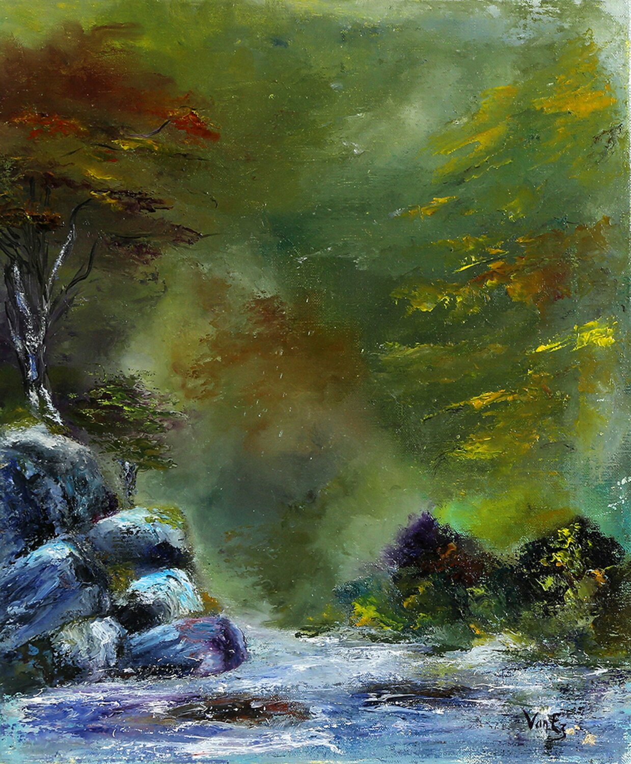 A la source Beatrice Van Ez-Le Perru Original painting for sale