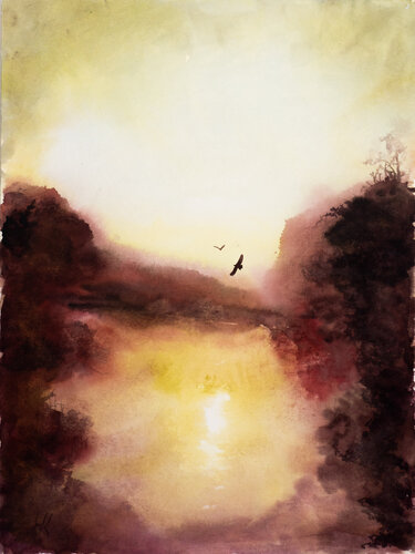 ***Over the Lake*** by Yuriy Kraft, Work on Paper for Sale on Select