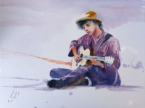 "Street Serenade" by Yuriy Kraft, Painting for Sale on Select