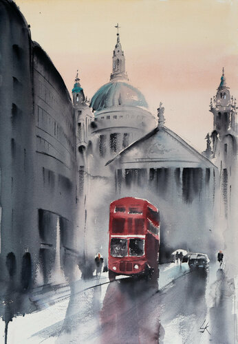 London's Bus by Yuriy Kraft, Work on Paper for Sale on Select