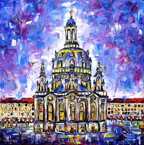 Frauenkirche, Dresden by Mirek Kuzniar, Painting for Sale on Select