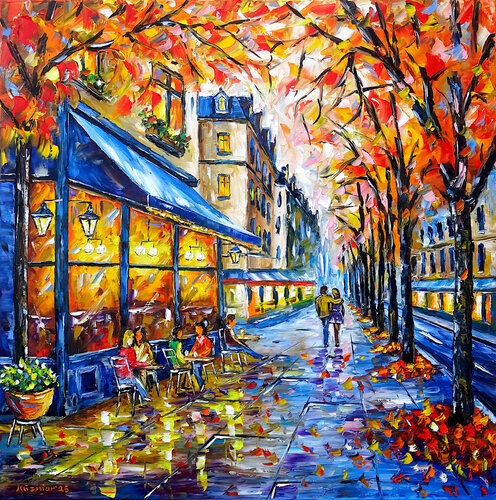 In den Herbststraßen der Stadt by Mirek Kuzniar, Painting for Sale on Select