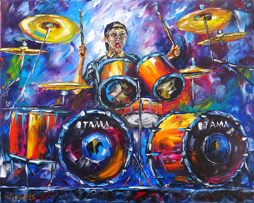 Der Drummer by Mirek Kuzniar, Painting for Sale on Select