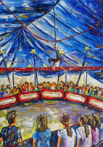 Zirkus by Mirek Kuzniar, Painting for Sale on Select