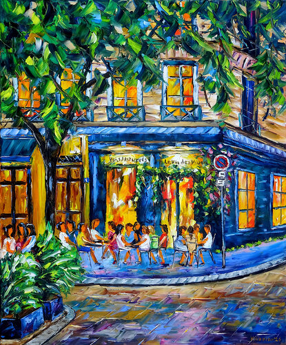An einer Straßenecke in Lyon by Mirek Kuzniar, Painting for Sale on Select