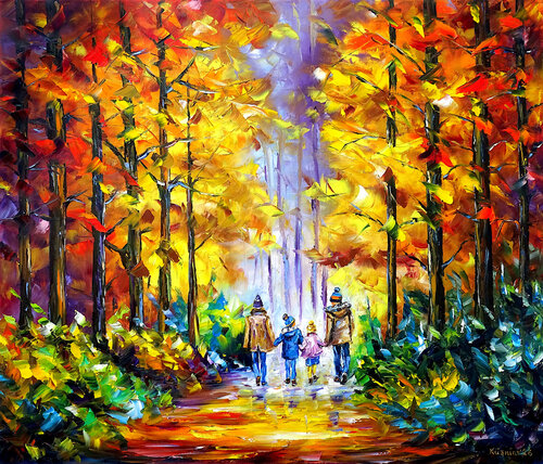 Herbstfamilie by Mirek Kuzniar, Painting for Sale on Select
