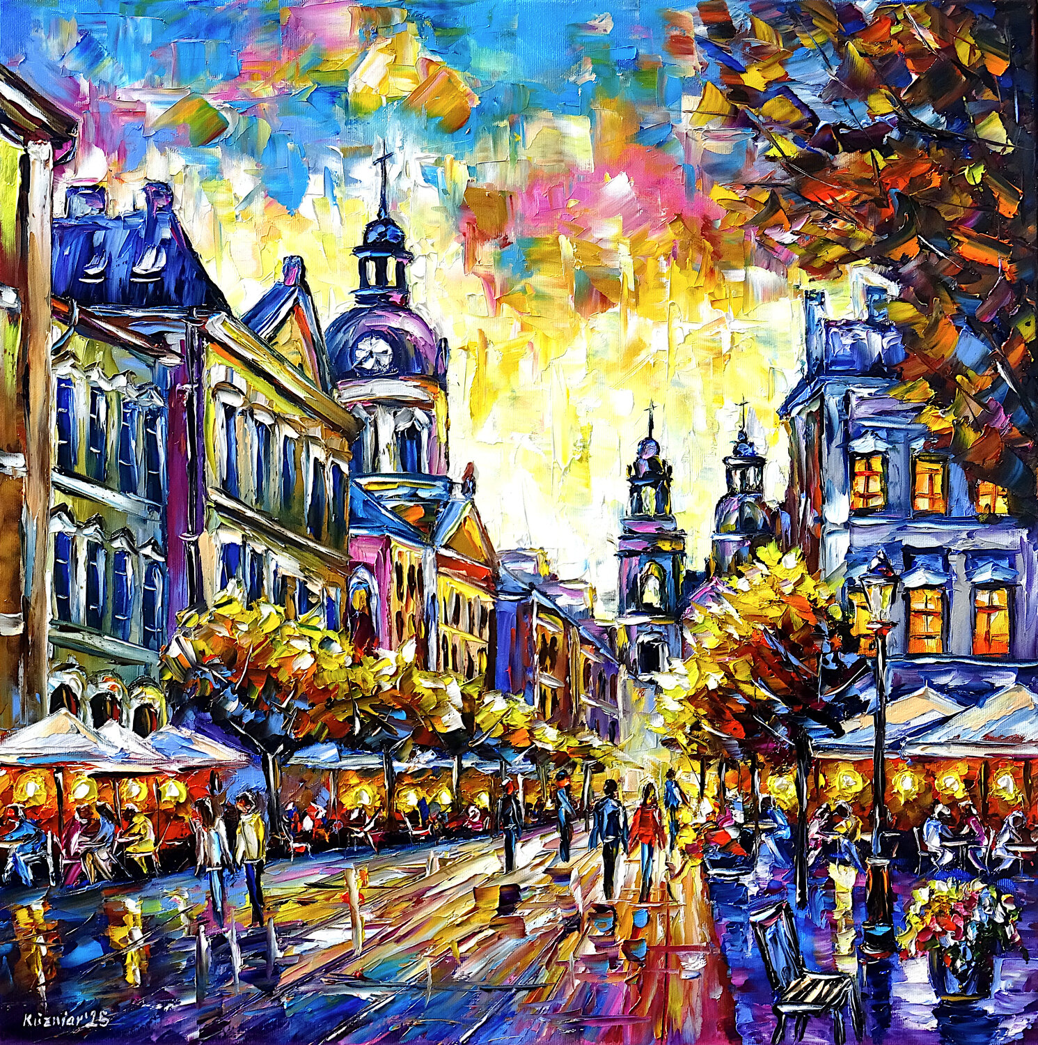 Zur goldenen Stunde Mirek Kuzniar Original painting for sale